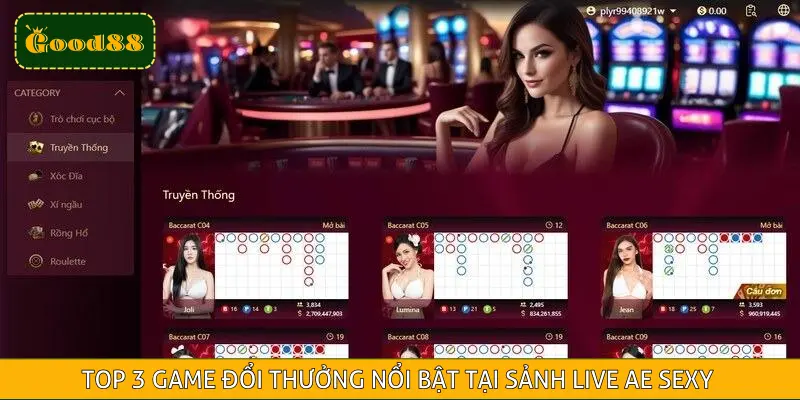 Game đổi thưởng được săn đón tại sảnh live AE